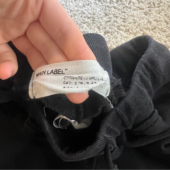 2013 MAIN LABEL OFF-WHITE YELLOW STRIPE CINCH WAIST SWEATPANTS - Picture 5 of 11